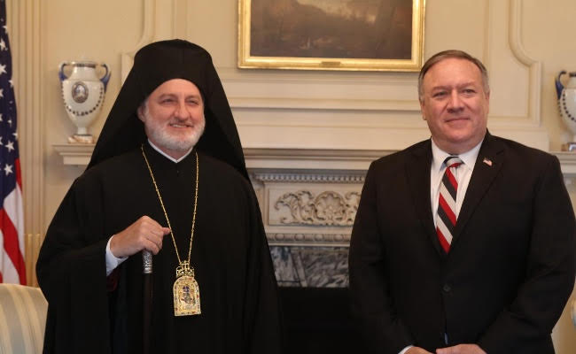Archbishop Elpidophoros Meets with Secretary of State Pompeo