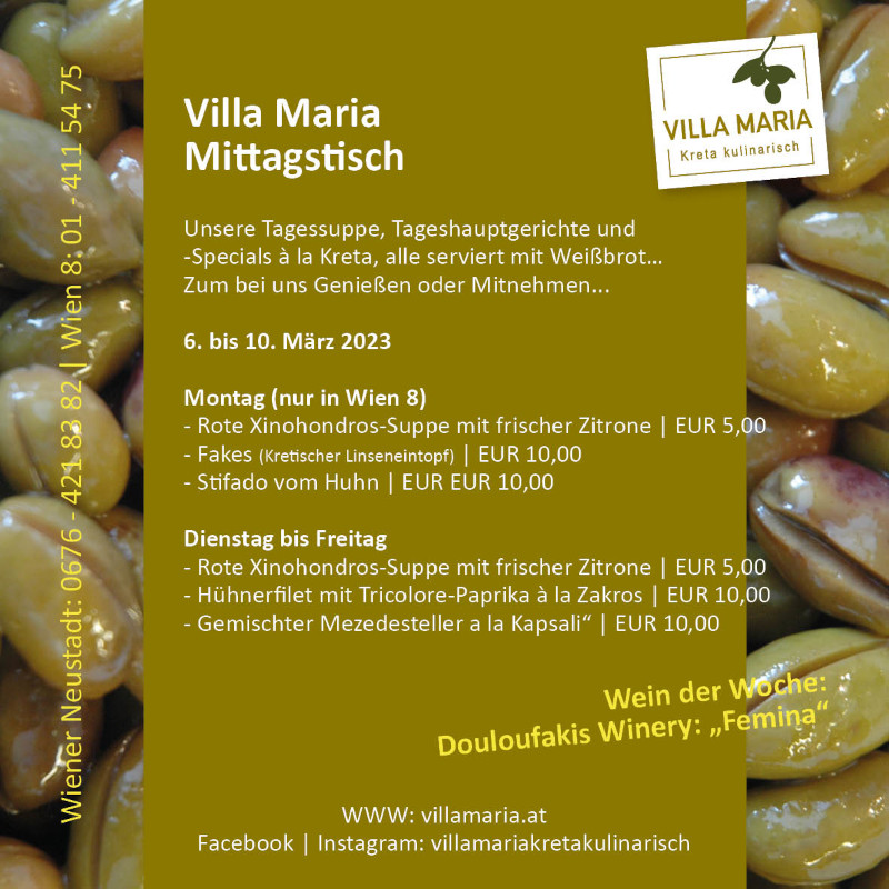 Diese Woche am Mittagstisch von Villa Maria | Kreta kulinarisch…