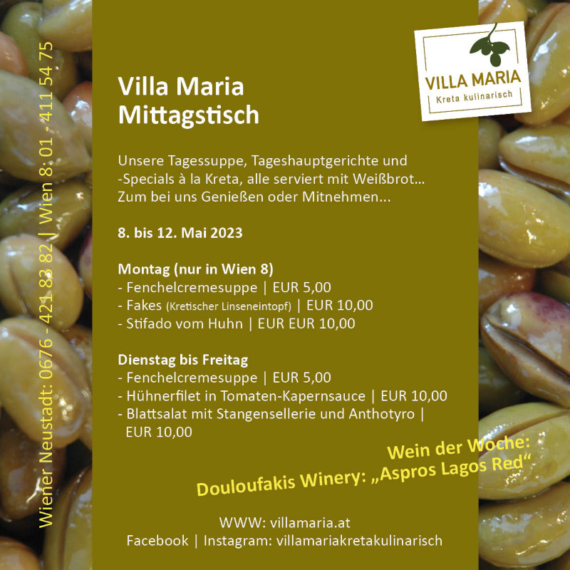 Diese Woche am Mittagstisch von Villa Maria | Kreta kulinarisch…